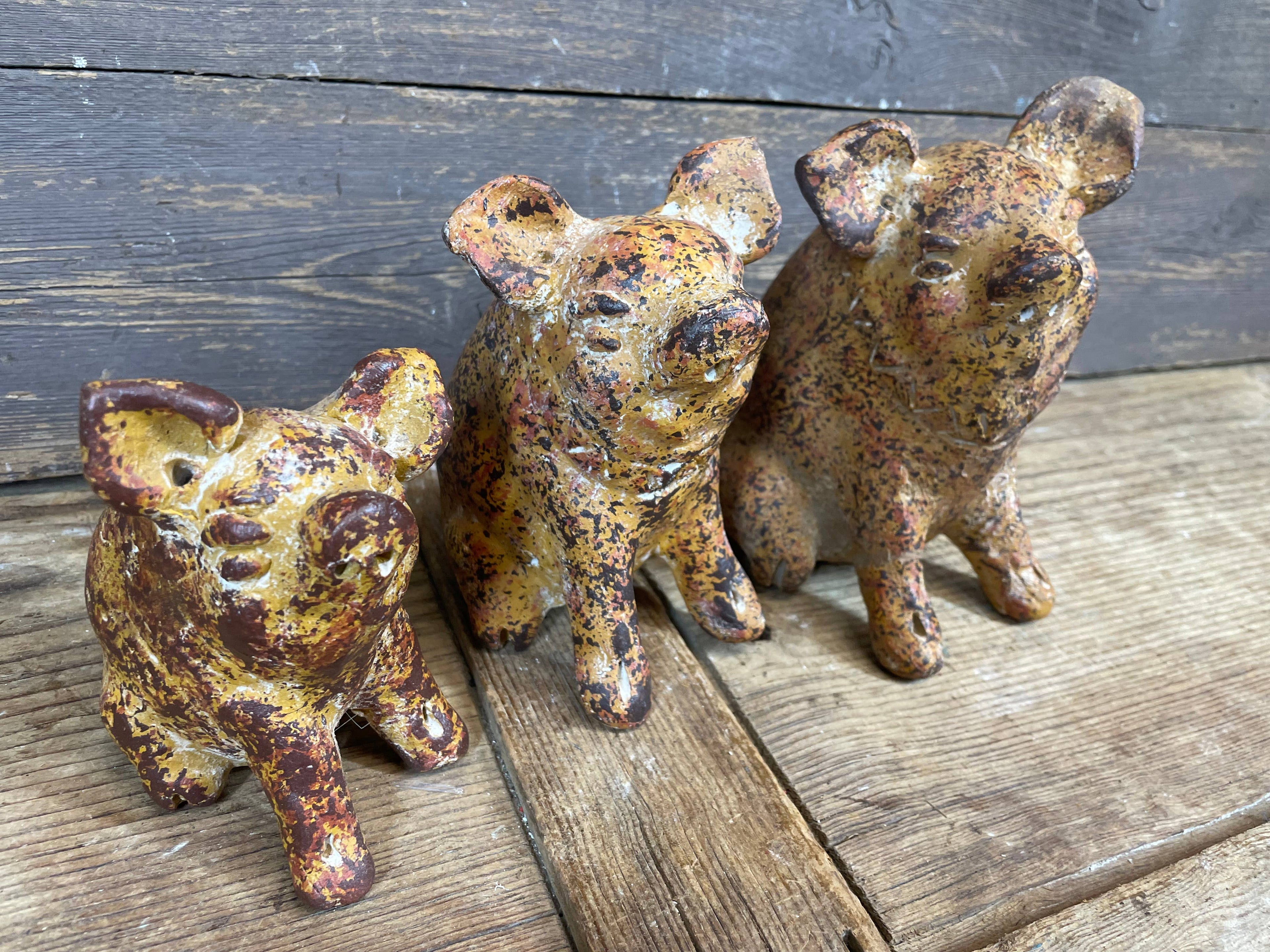 Adorable Clay Pig Set of 3