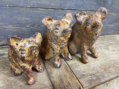 Adorable Clay Pig Set of 3