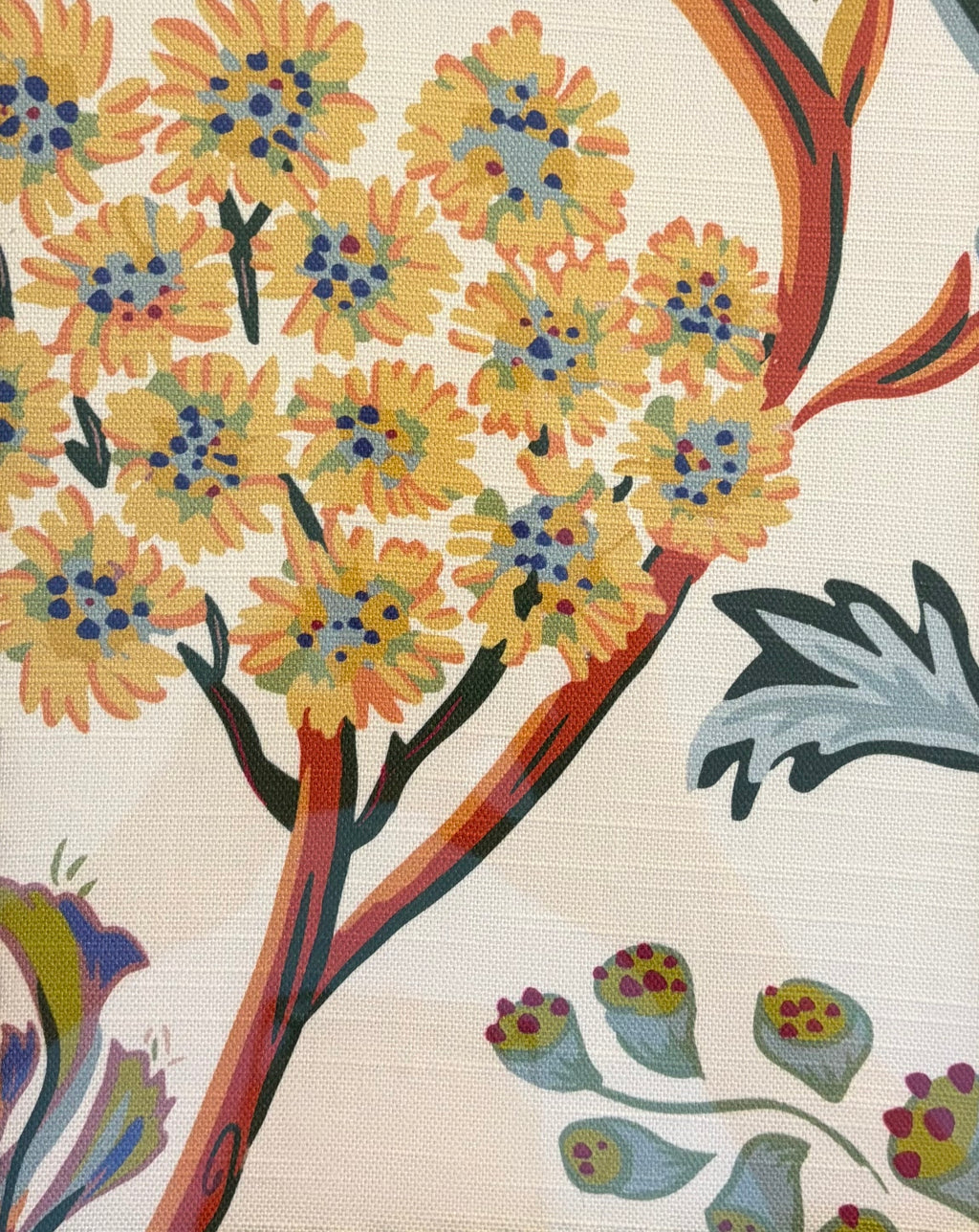 Ballard Designs Millie Fabric Framed Wall Art 12x15 Gold Bamboo Frame Textile Decor