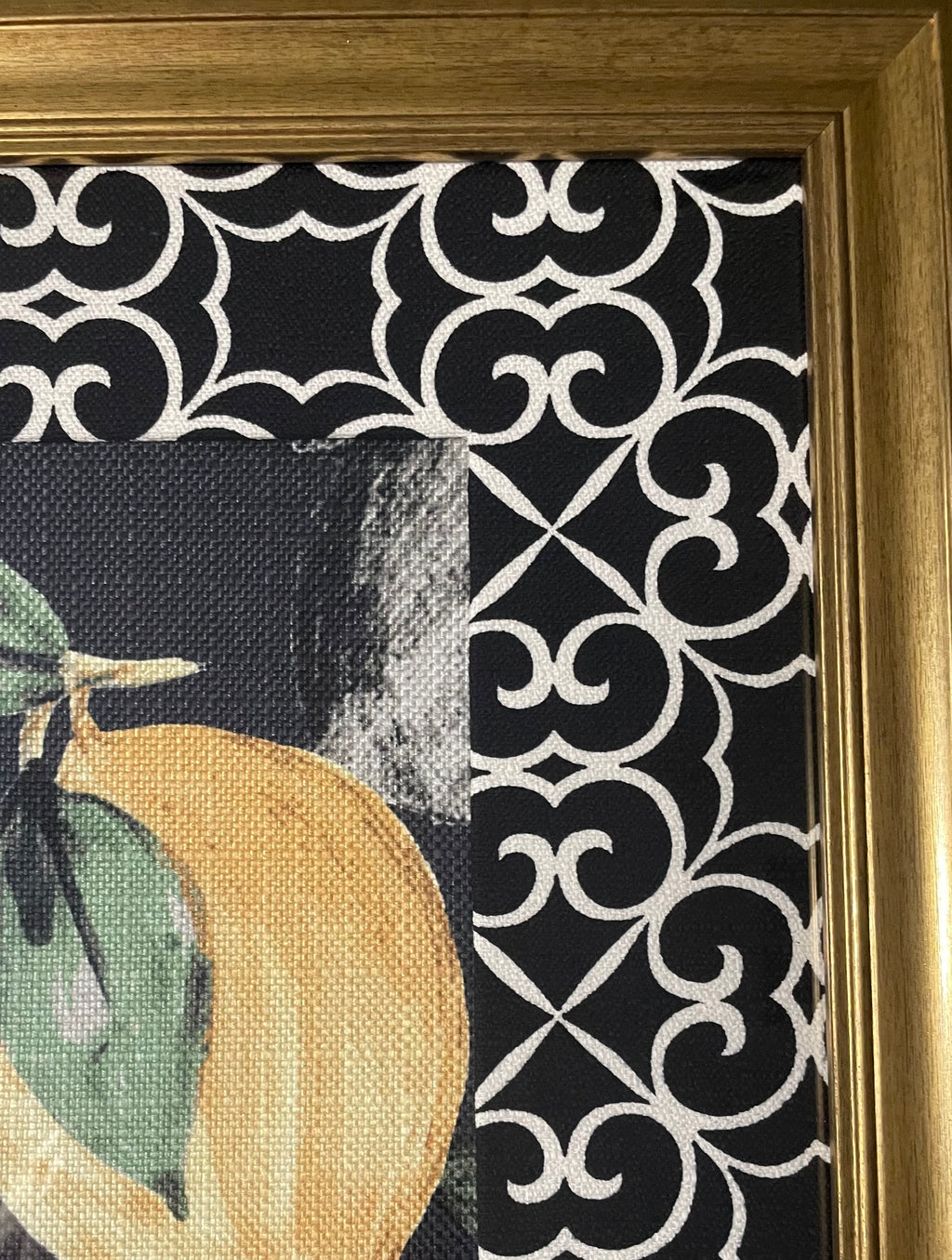 Pucker Up! Lemon Botanical Fabric Framed Wall Art