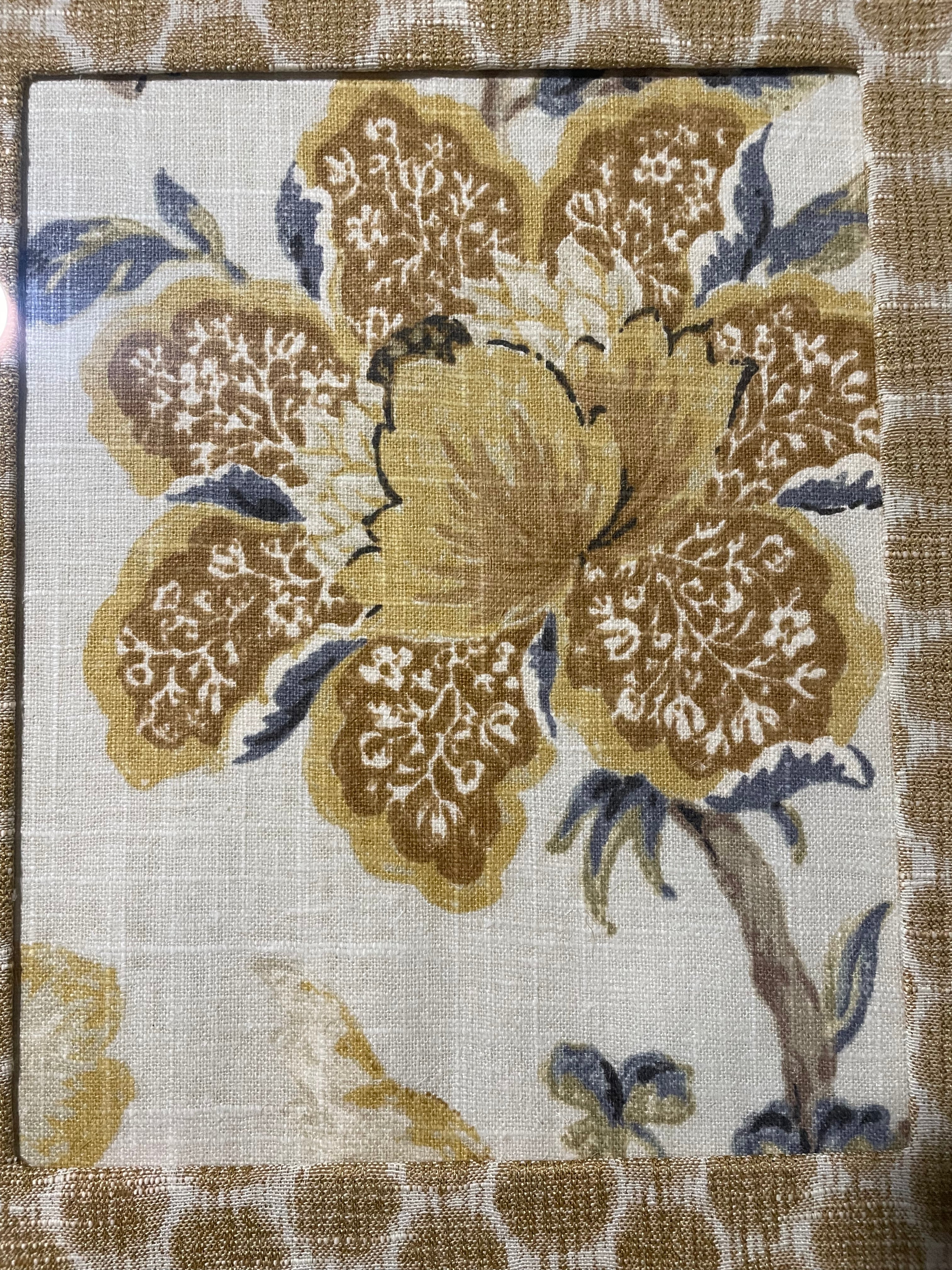 Ballard Designs Sayer Yellow Fabric Framed Wall Art — Mia Dijon Mat, 13x16 Gold Frame (No. 2)