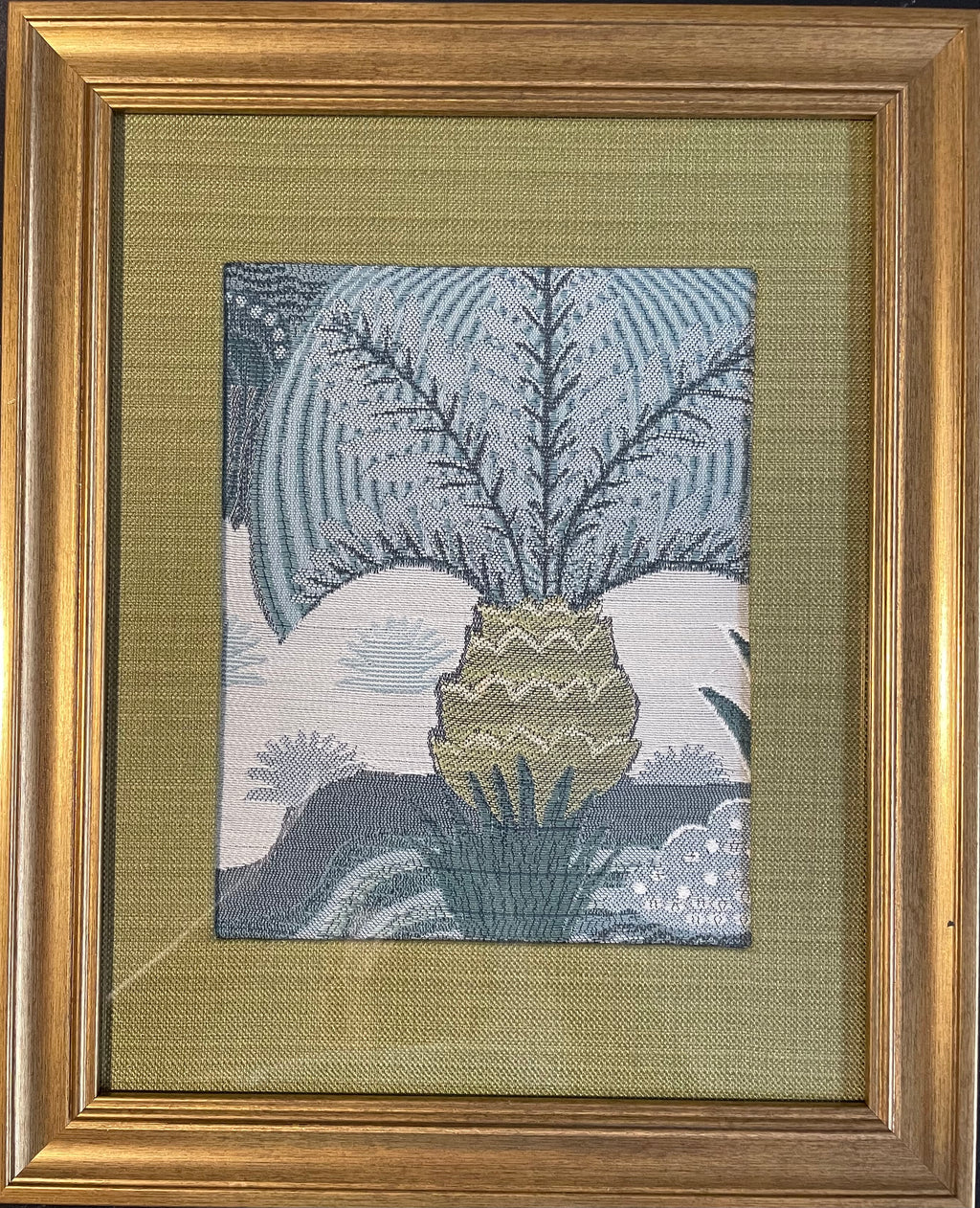 Pair of Between the Waters Everglades Fabric Wall Art — Designer Fabric, 13x16 Gold Frame