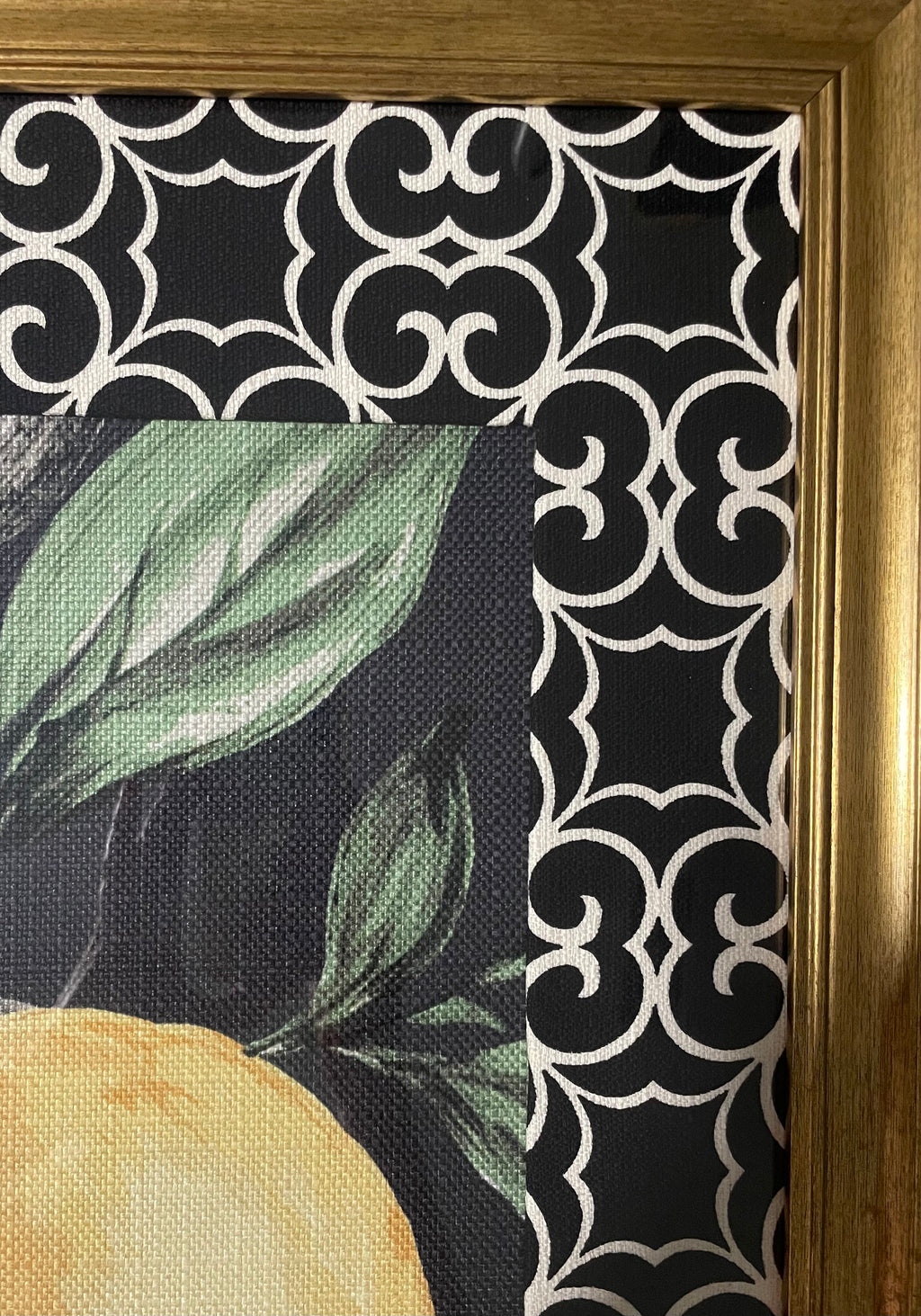 Pucker Up! Lemon Botanical Fabric Framed Wall Art