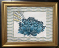 Ballard Designs Fabric Framed Wall Art — 13x16 Gold Frame