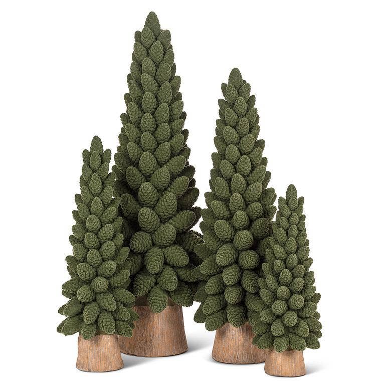 Green Velvet Pinecone Christmas Tree: Large