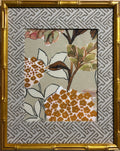 Botanical Fabric Wall Art, Geometric Mat, 12x15 Gold Bamboo Frame