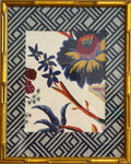 Ballard Designs Millie Fabric Framed Textile Art 12x15 Gold Bamboo Framed Wall Decor