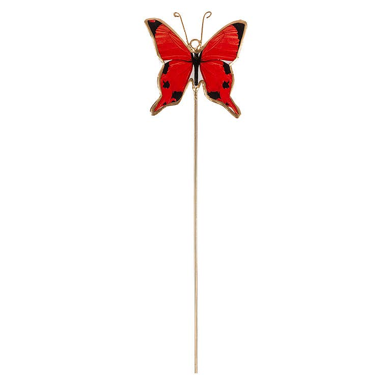 Sm Butterfly Plant Stake-4Asst-13" H