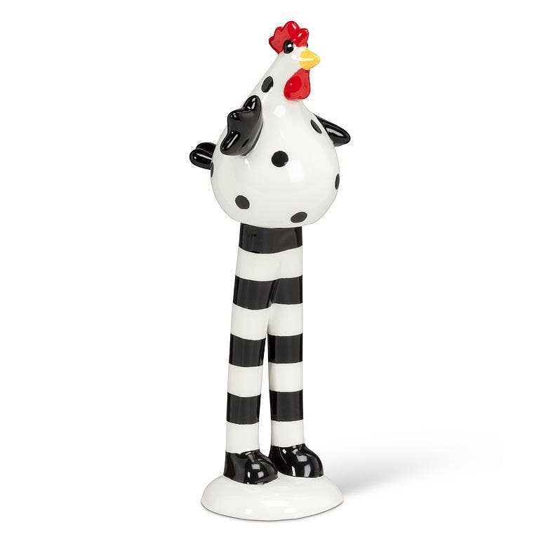 Dotted Chicken with Striped Legs-8.5"H