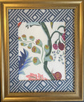Ballard Designs Fabric Framed Wall Art — 13x16 Gold Frame