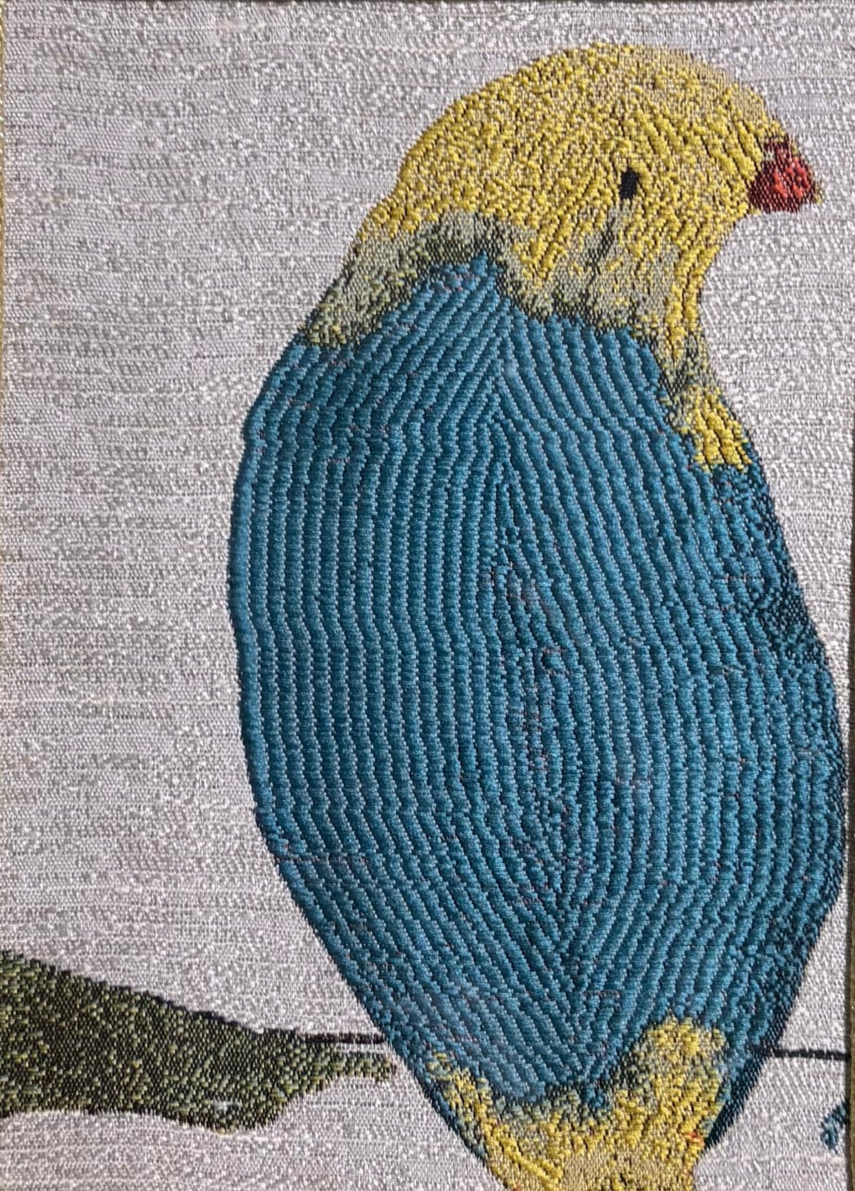 Fabric Bird Framed Wall Art — Gold Mat