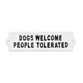 Dogs Welcome Sign-White-9"L
