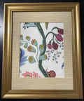 Ballard Designs Fabric Framed Wall Art — 13x16 Gold Frame