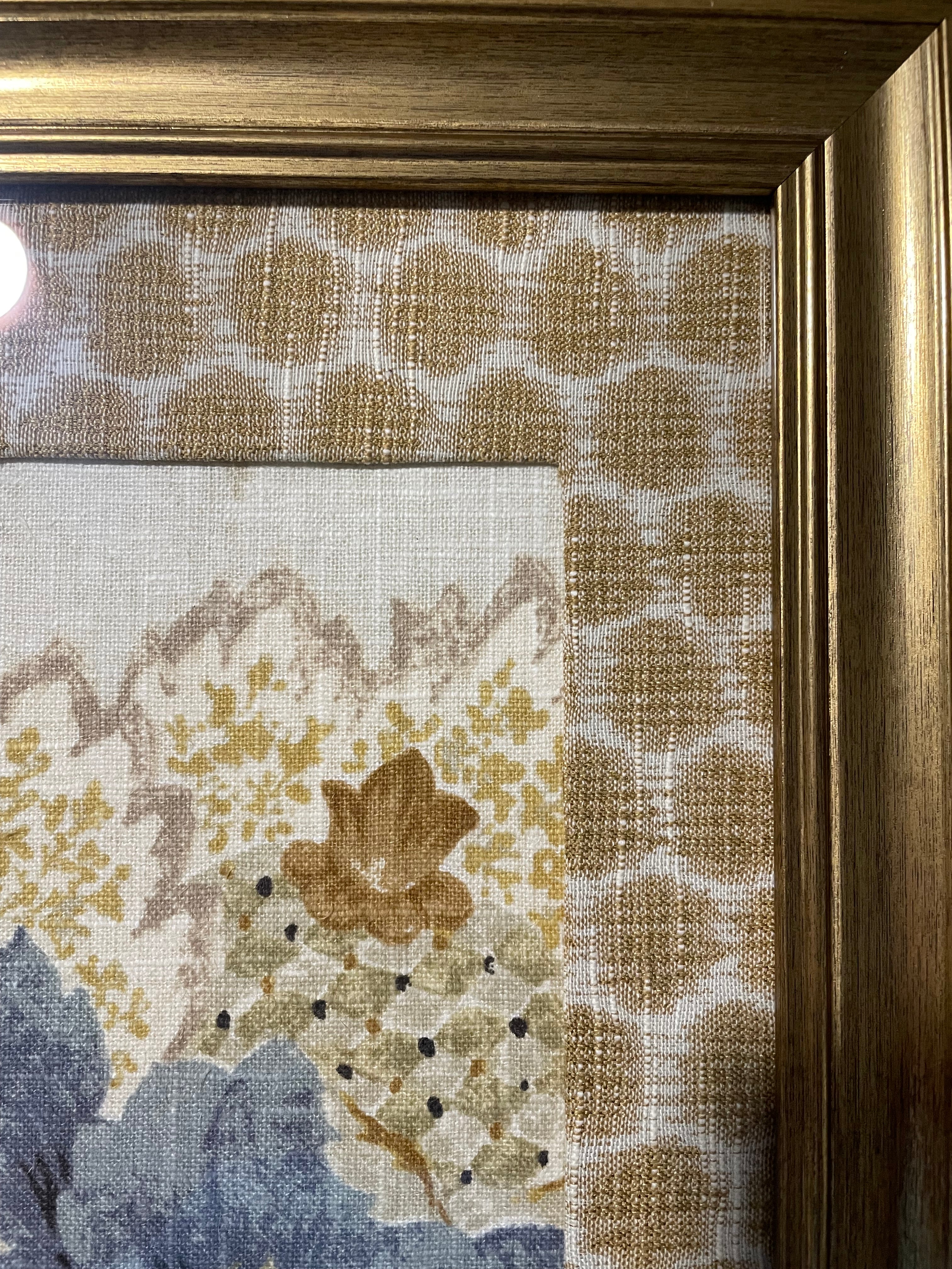 Ballard Designs Sayer Yellow Fabric Framed Wall Art — Mia Dijon Mat, 13x16 Gold Frame (No. 3)