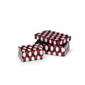 Set of 2 Rectangle Mosaic Boxes-Red-3x4 & 4x6"L