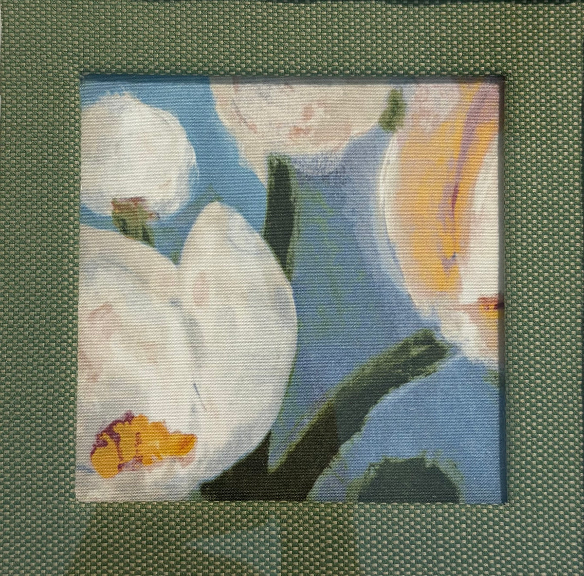 Thibaut Tivoli Fabric Wall Art in 15x15 Gold Frame - One of a Kind Framed Textile Decor