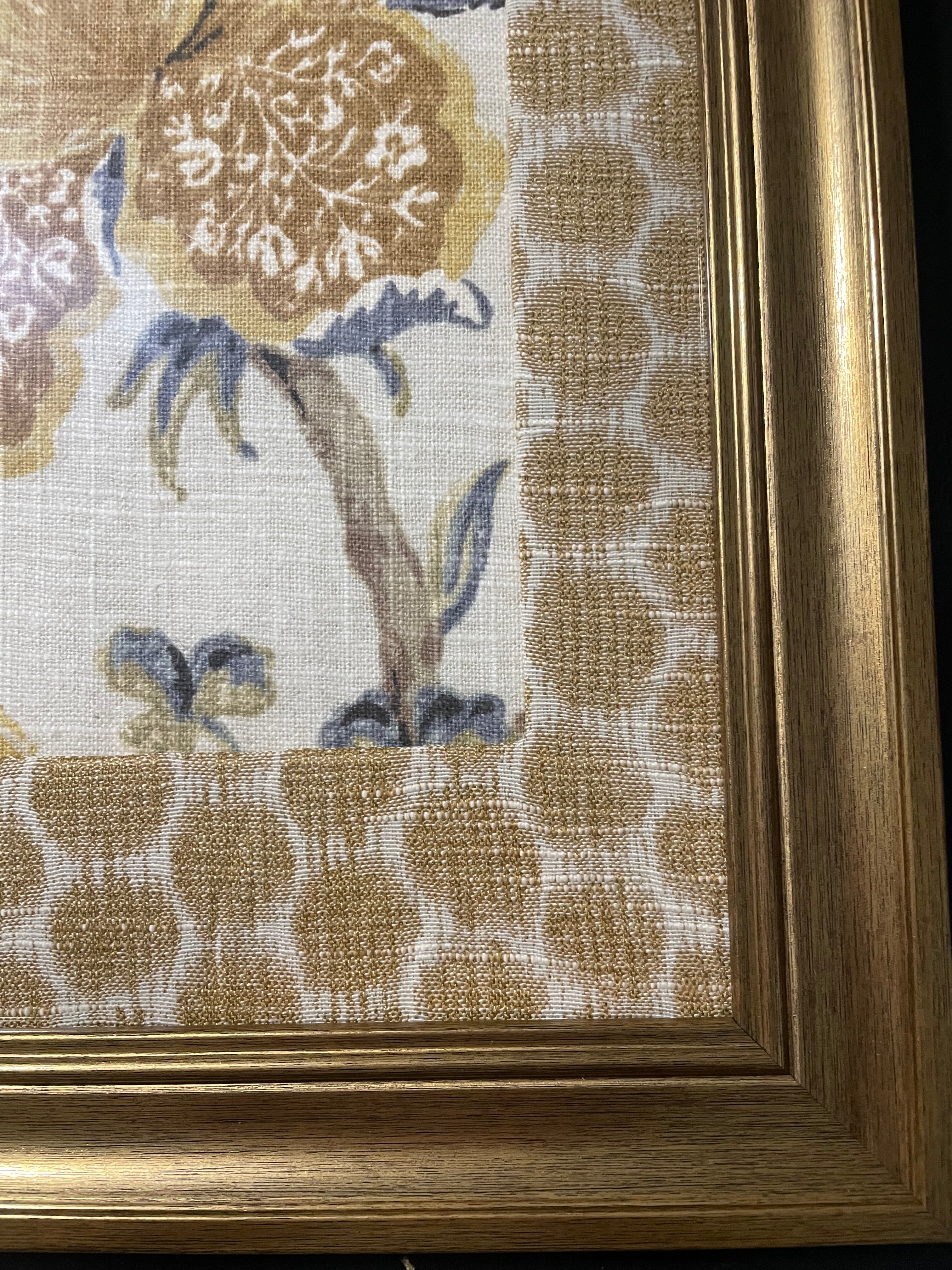 Ballard Designs Sayer Yellow Fabric Framed Wall Art — Mia Dijon Mat, 13x16 Gold Frame (No. 2)
