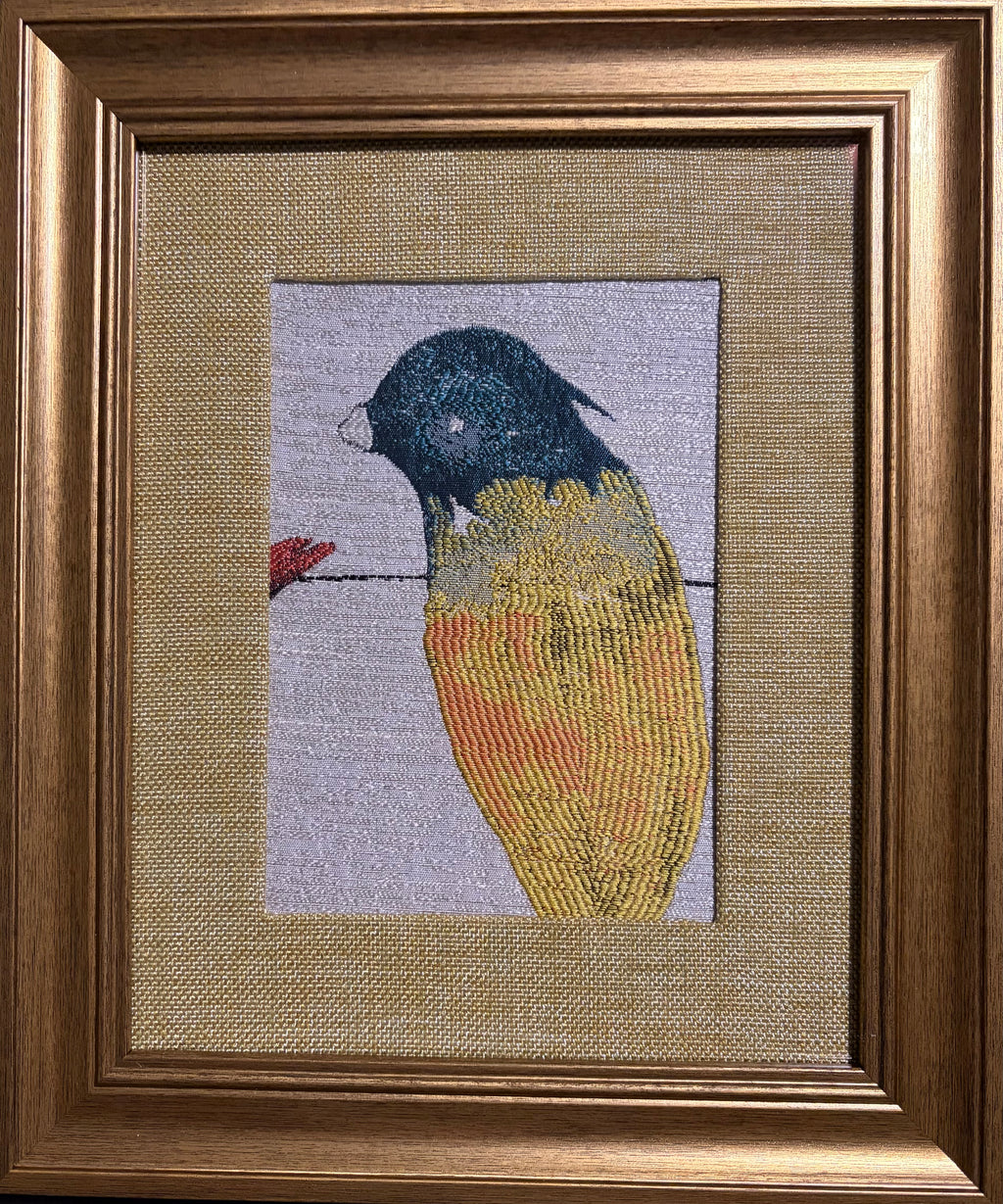 Songbird Framed Wall Art — Gold Fabric Mat