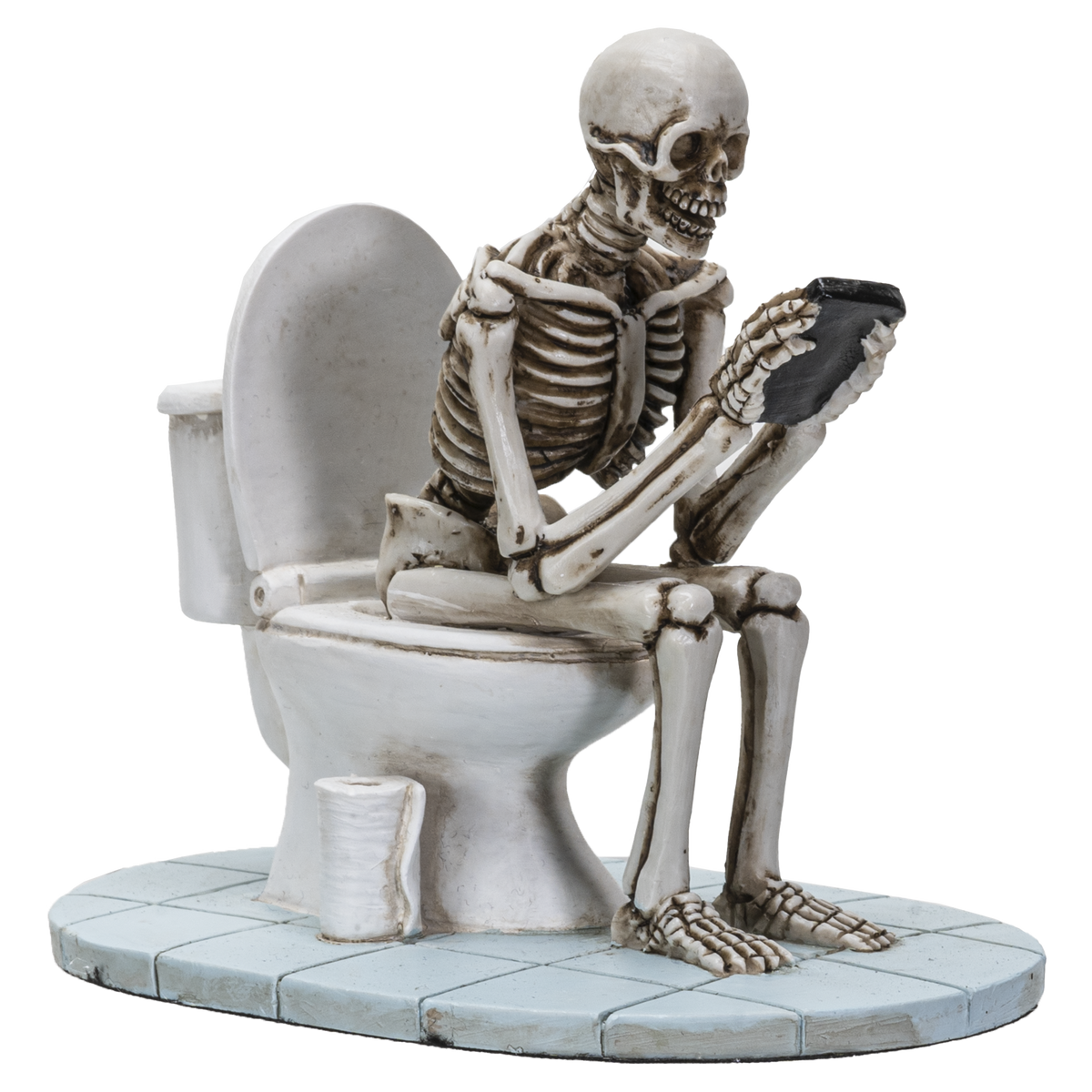 Skeleton on Toilet