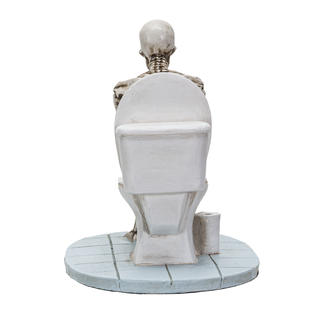 Skeleton on Toilet