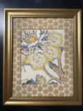 Ballard Designs Sayer Yellow Fabric Framed Wall Art — Mia Dijon Mat, 13x16 Gold Frame (No. 1)