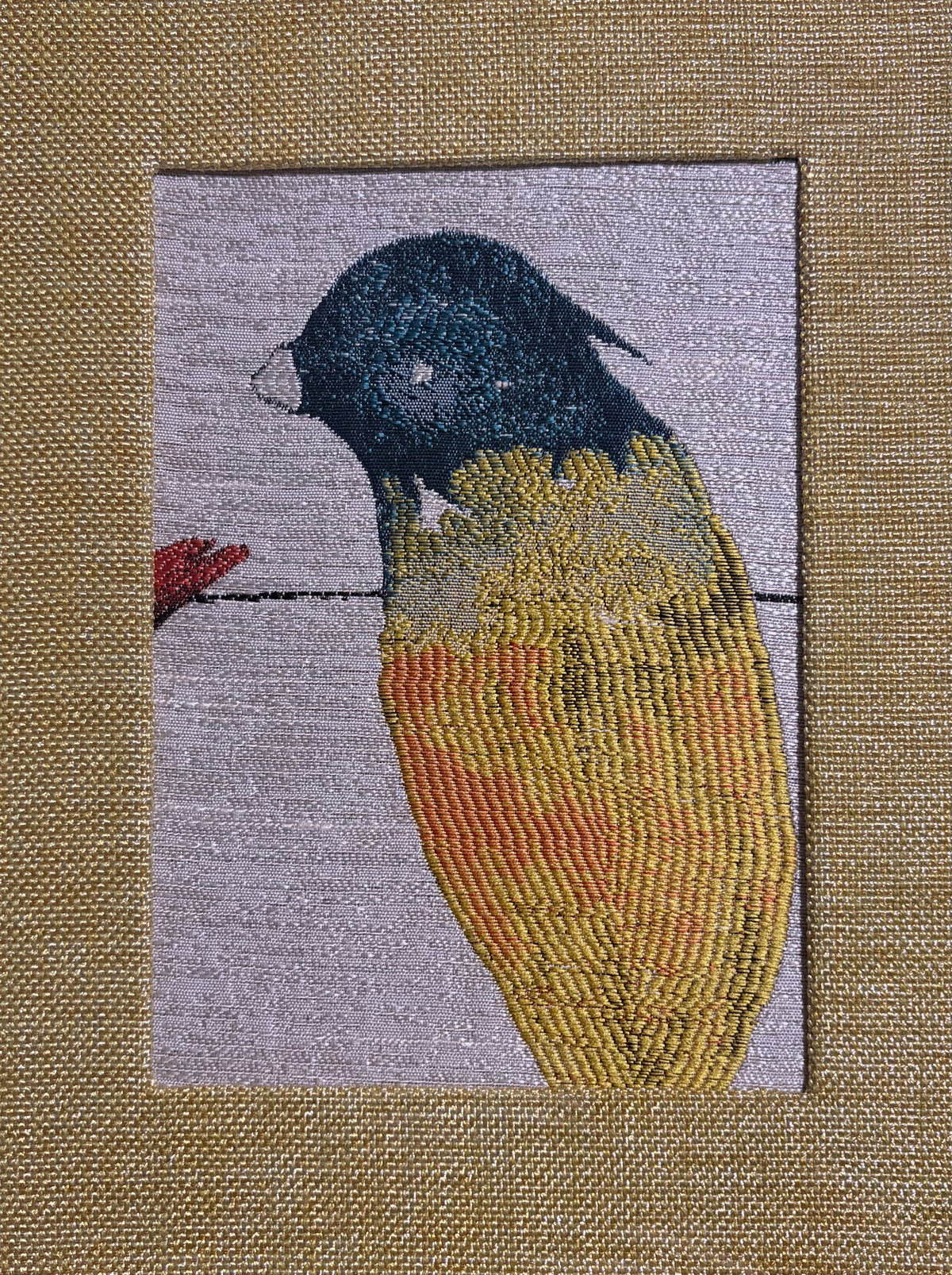 Songbird Framed Wall Art — Gold Fabric Mat