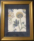 Ballard Designs Isadore Blue Fabric Framed Wall Art — Solid Navy Mat, 13x16 Gold Frame (No. 2)