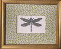 Embroidered Dragonfly Wall Art — Gold Frame with Ballard Designs Pear Tully Fabric Mat