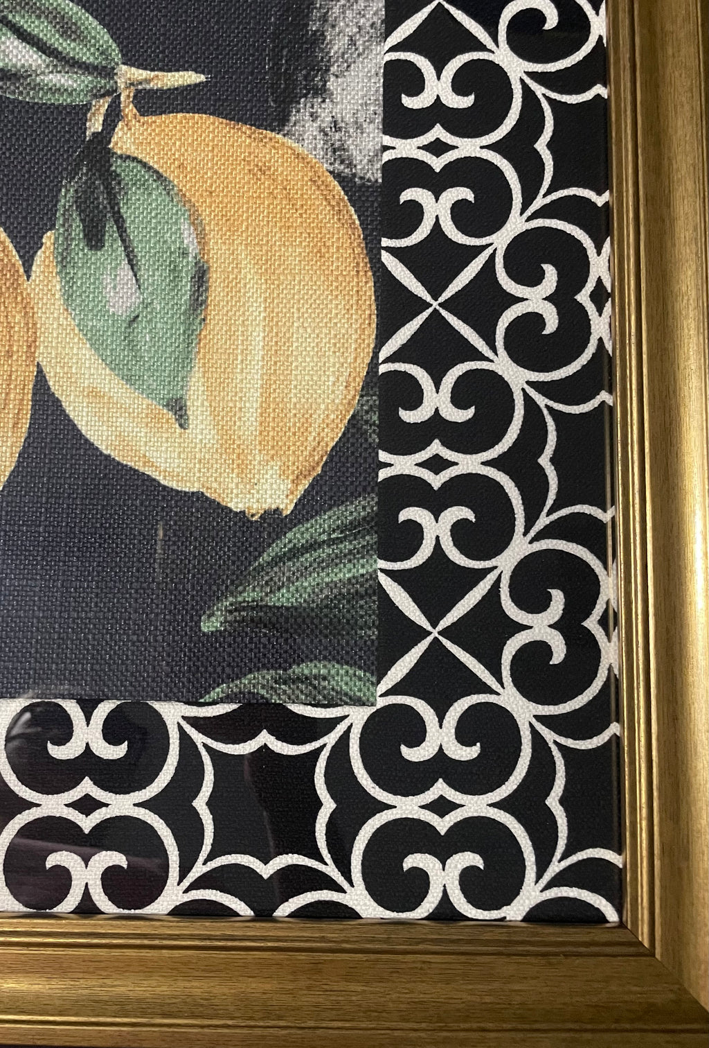 Pucker Up! Lemon Botanical Fabric Framed Wall Art