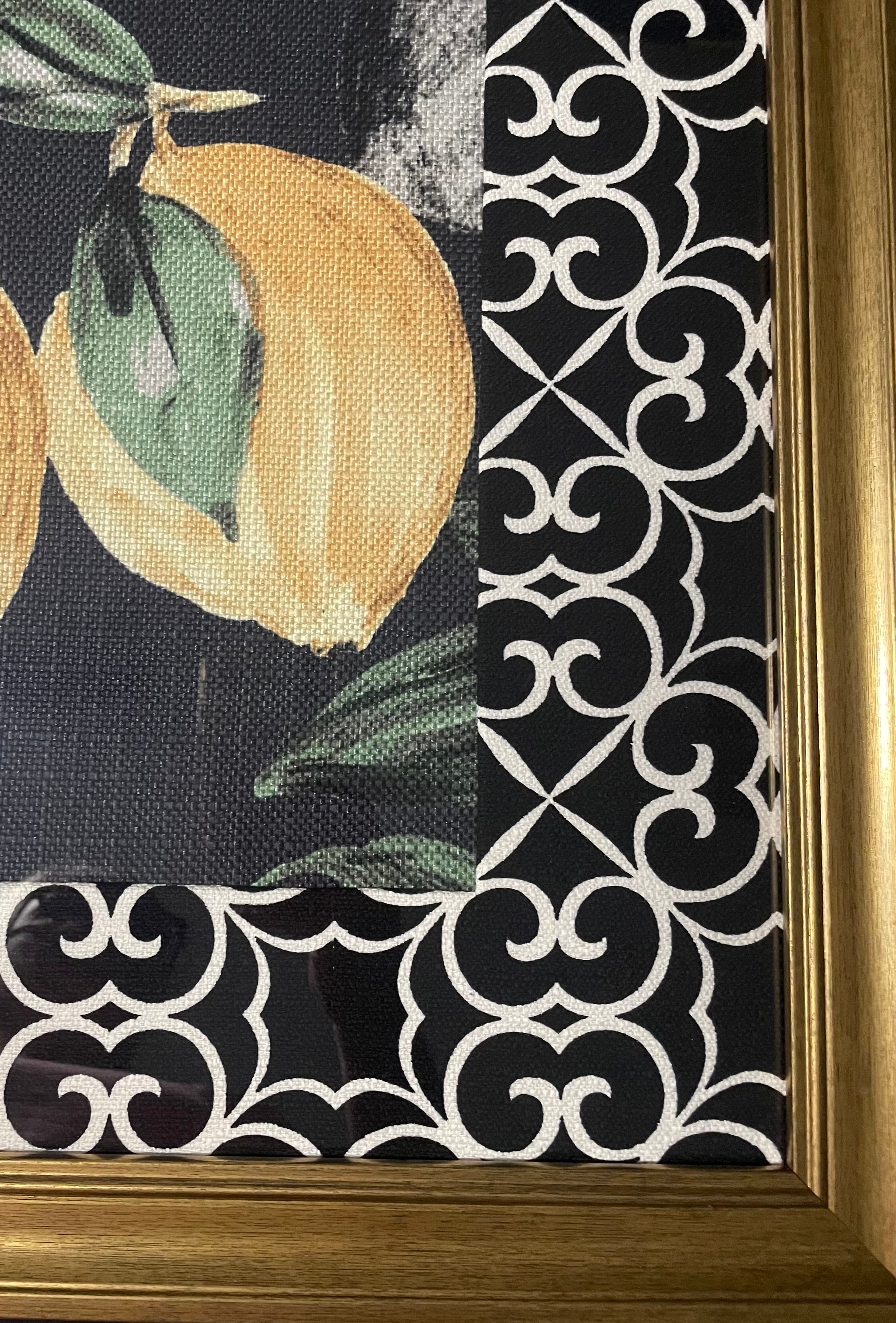 Pucker Up! Lemon Botanical Fabric Framed Wall Art