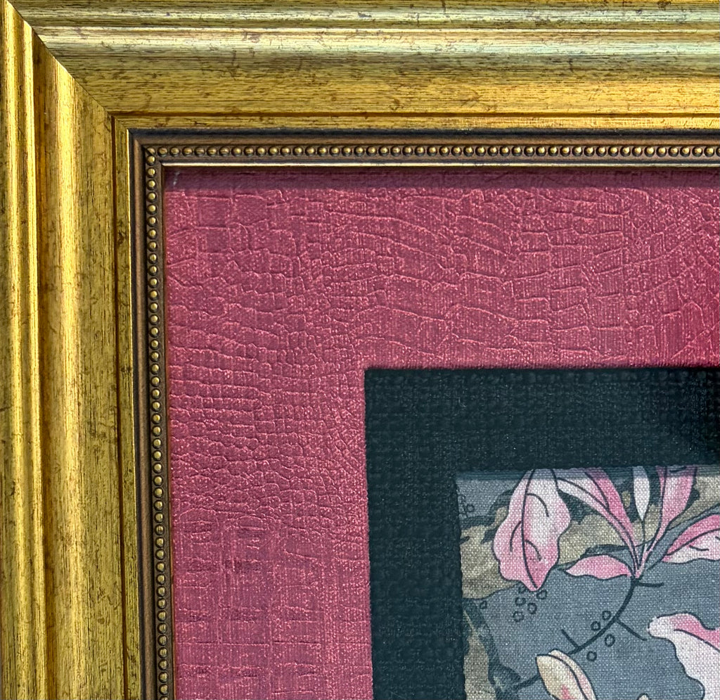 Anna French Villeneuve Fabric Wall Art - One of a Kind Double Matted 15x15 Framed Textile Decor