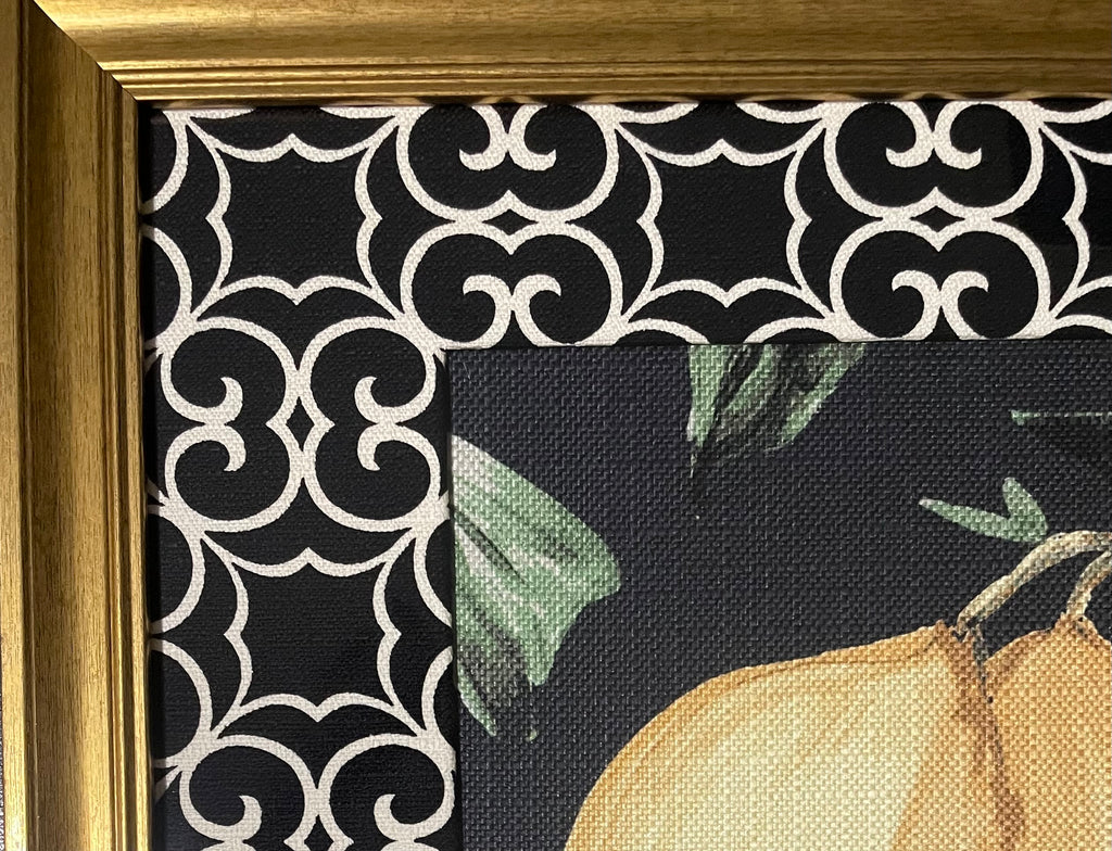 Pucker Up! Lemon Botanical Fabric Framed Wall Art
