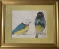 Early Birds Duo — Fabric Wall Art, 13x16 Gold Frame
