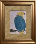 Fabric Bird Framed Wall Art — Gold Mat