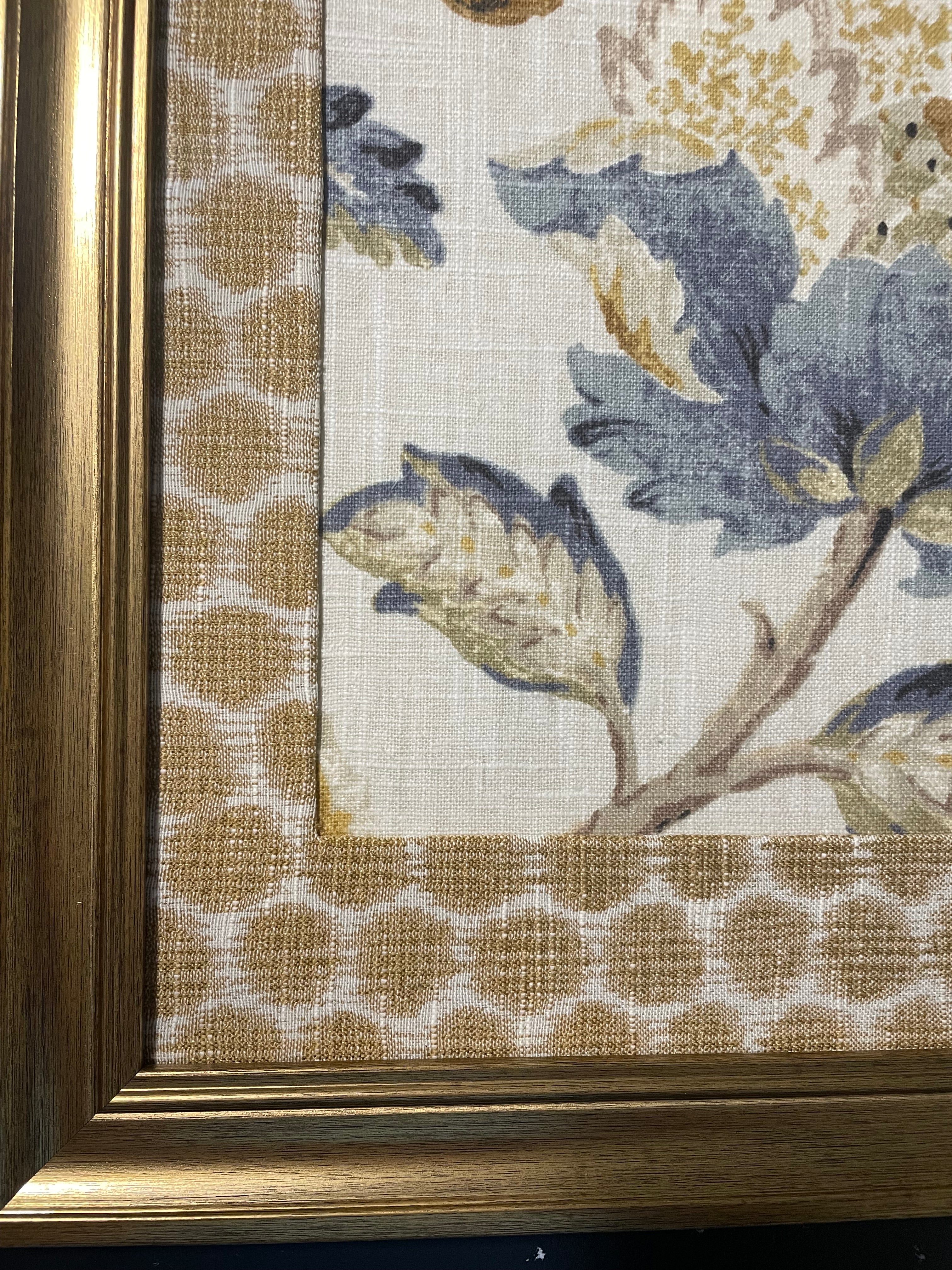 Ballard Designs Sayer Yellow Fabric Framed Wall Art — Mia Dijon Mat, 13x16 Gold Frame (No. 3)