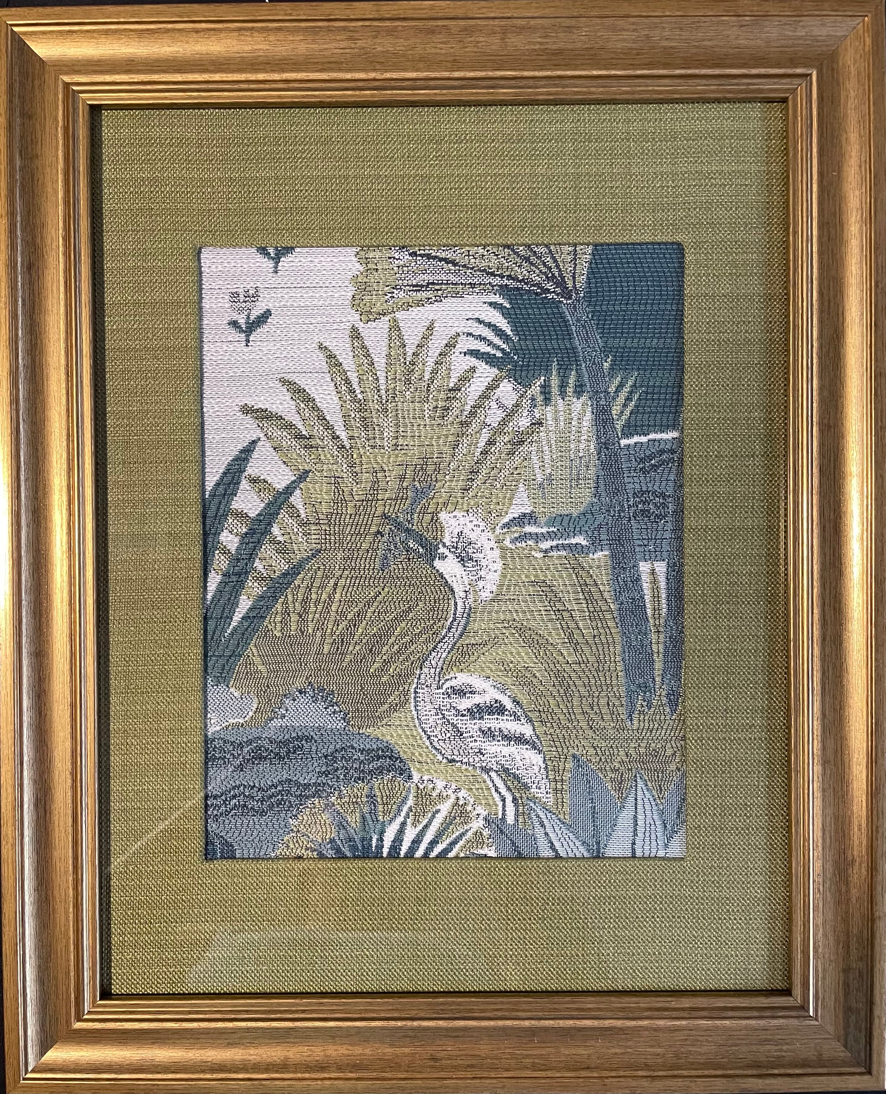 Pair of Between the Waters Everglades Fabric Wall Art — Designer Fabric, 13x16 Gold Frame