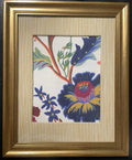 Ballard Designs Millie Blue Floral Fabric Framed Wall Art — 13x16 Gold Frame (No. 1)