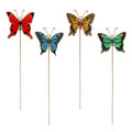 Sm Butterfly Plant Stake-4Asst-13" H