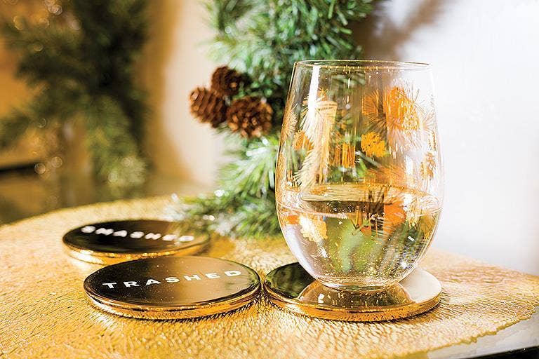 S/4 Drunk Expressions Coasters-4"D