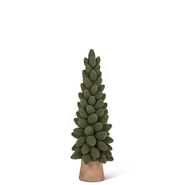 Green Velvet Pinecone Christmas Tree: Large