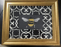 Custom-made designer fabric matting with adorable fabric bee in the center!