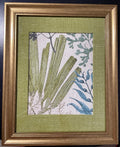 Custom-made Designer fabric and matting in gold frame 13x16