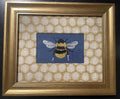 Ballard Designs Mia Dijon honeycomb fabric matting with adorable fabric bee in the center!