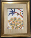 Custom-made Ballard designs Millie Blue fabric and Biff matting in gold frame 13x16