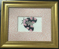 Custom Framed Embroidered Butterfly Moth Art, Ballard Designs TULLY Rose Quartz Fabric Matting