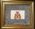 Ballard Designs Ebony Tully fabric matting with adorable embroidered Moth in the center!