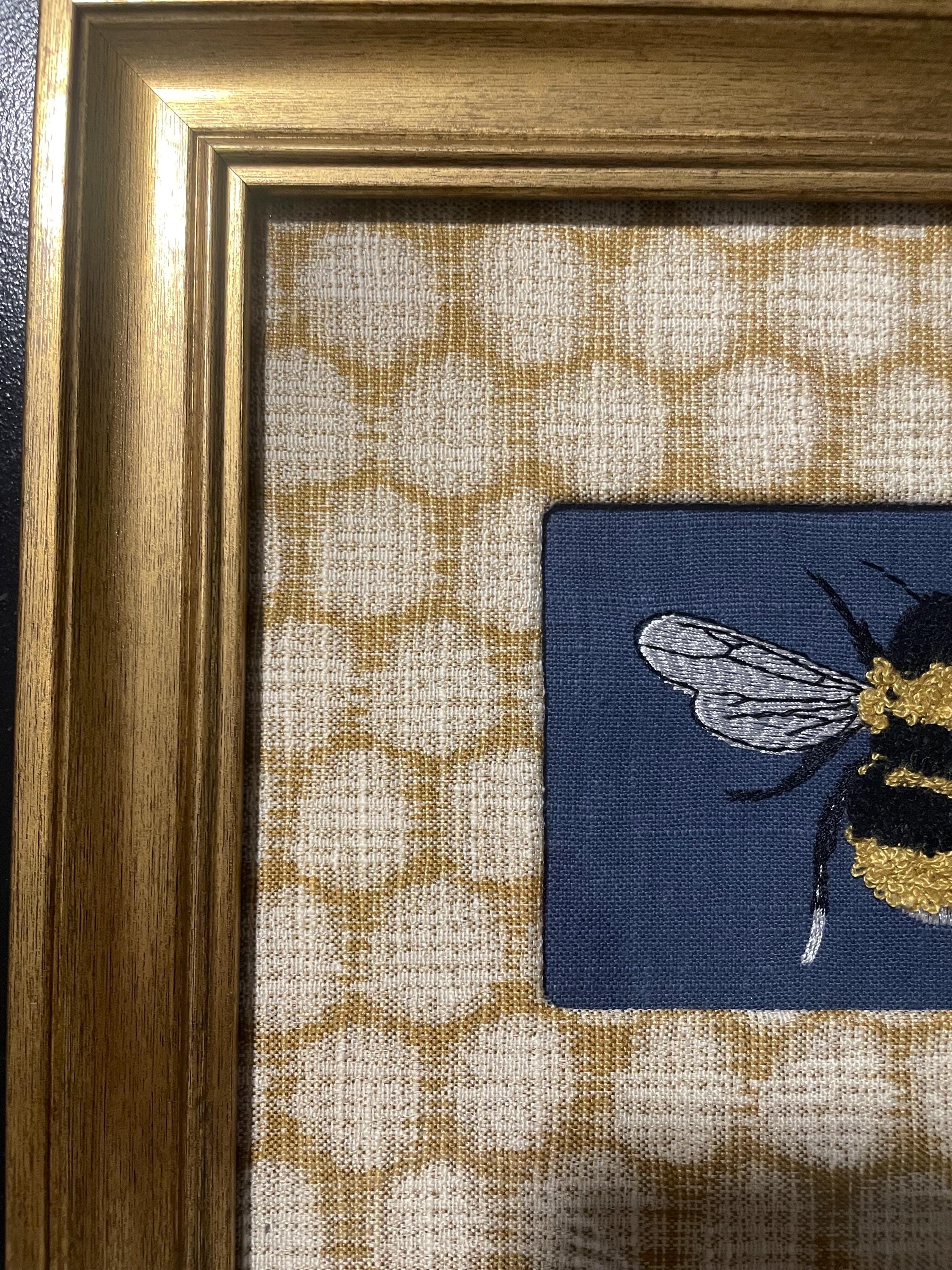 Ballard Designs Mia Dijon honeycomb fabric matting with adorable fabric bee in the center!