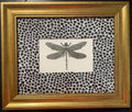 Eye catching Dragonfly surrounded by Ballard Designs Tully Ebony Fabric Mat