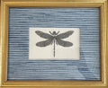 Dragonfly Ballard Designs Fabric Indigo Blue Fabric Mat Wall Decor - Embroidery Insect Art