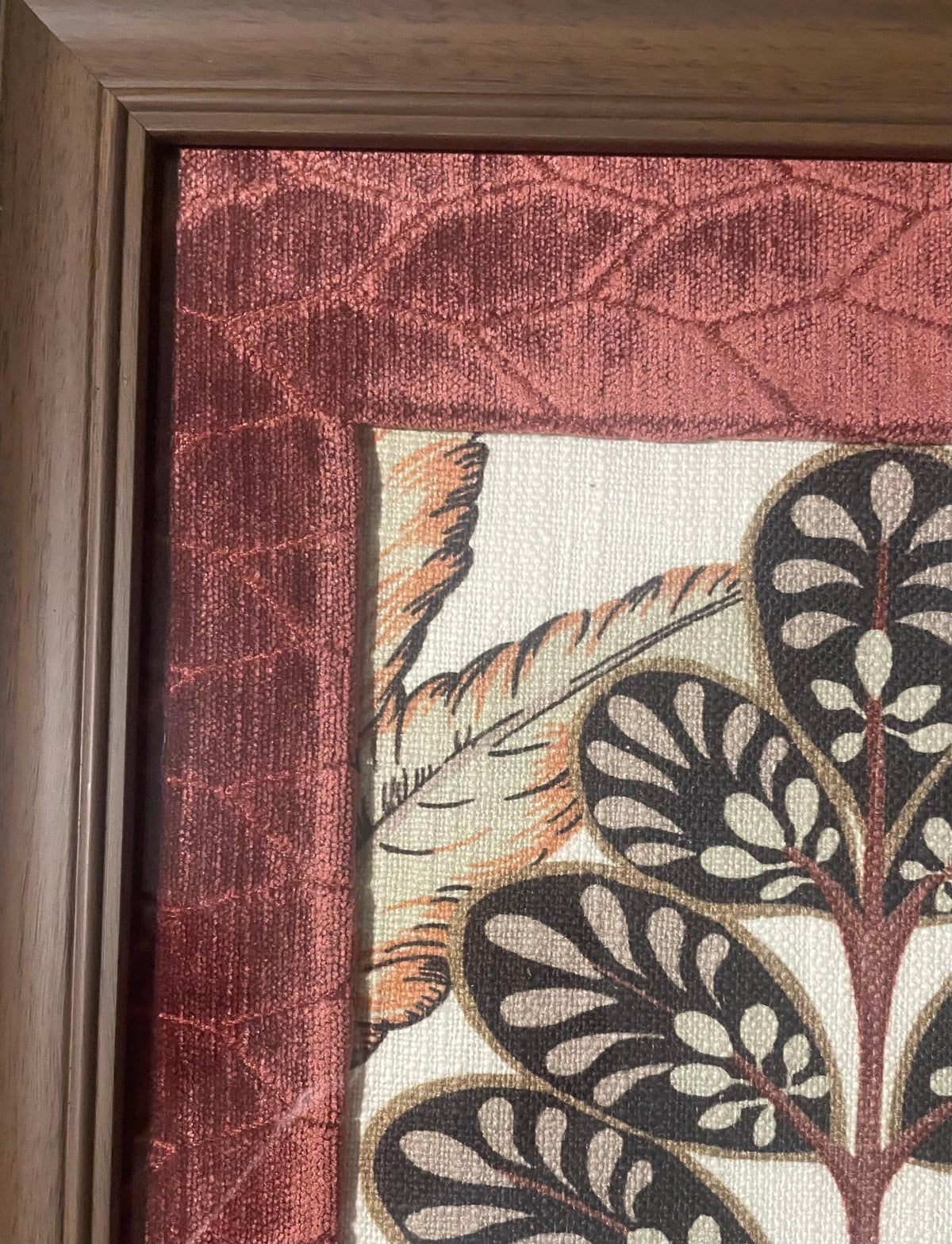 Handcrafted Fabric Wall Art Pair: Tree of Life & Blossom Botanicals (13x16 Framed)